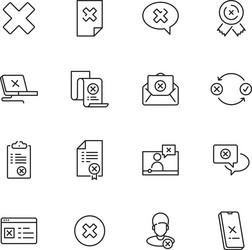 rejected icons judge stamp refuses computer vector image