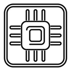 square cpu chip icon representing computing power vector image