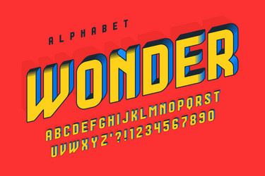 3D Comical Alphabet Font vector image