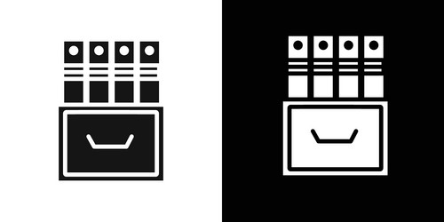 archive folders icon flat set outline vector image