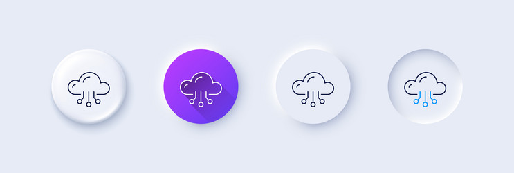 cloud computing line icon internet data storage vector image