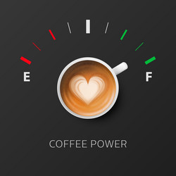 Coffee power 3d realistic white ceramic vector