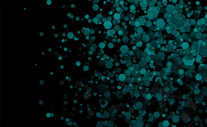 Dark Turquoise Tech Hexagon Pattern vector image