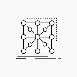 Data framework app cluster complex line icon vector