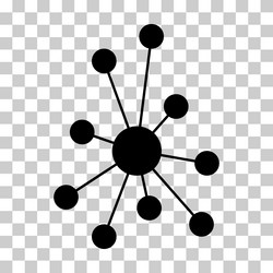 hub flat network icon connect structure symbol vector image