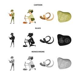 isolated object of story and items symbol set vector image