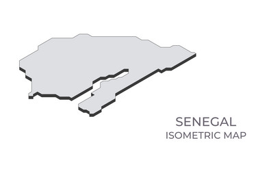 map of the senegal in simple isometric form vector image