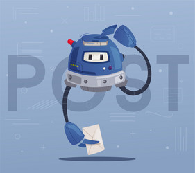 robot character technology future vector image