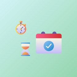 schedule icons collection with smooth style vector image