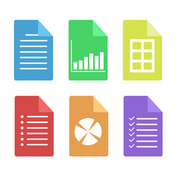 set of web document flat icon stock vector image