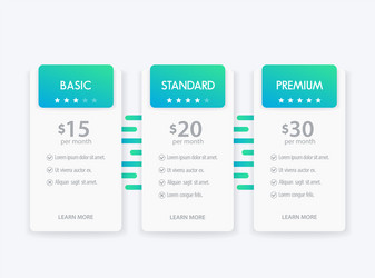 Tariff Pricing Boxes - Modern UI vector image