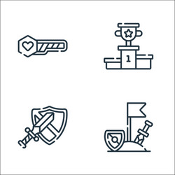 Videogame line icons linear set quality vector