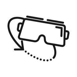 Virtual reality or vr glasses rotation 360 vector