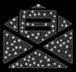 flare mesh 2d open mail with flash spots vector image