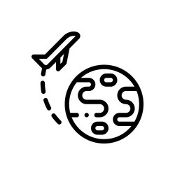 flight icon thin linear style design isolated vector image