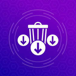 reduce waste icon with a trash bin and arrows vector image