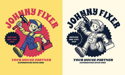 Retro Mechanic Cartoon Character Vector Image