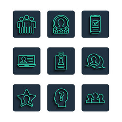 set line head hunting with question mark users vector image
