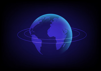 abstract background with global futuristic map vector image