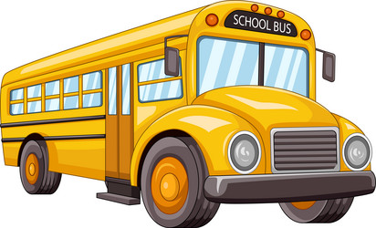 cartoon school bus on white background vector