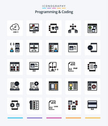 creative programming and coding 25 line filled vector image