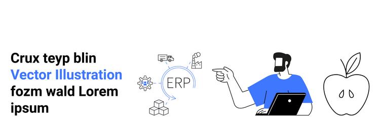 erp system concept with businessman using laptop vector image