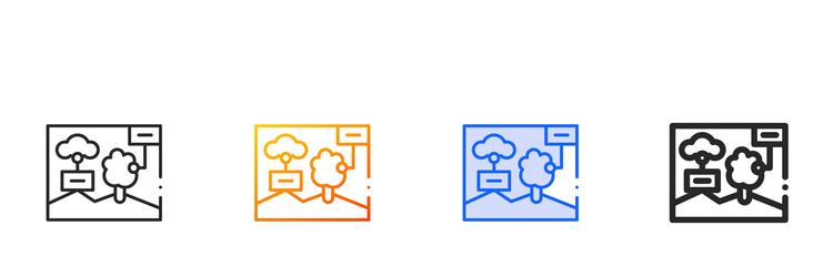 image analysis iconthin linear gradient blue vector image