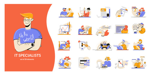 it specialists compositions set vector image