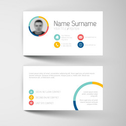 modern business card template with flat user vector image
