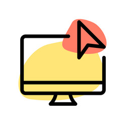 on-screen pointer controlled by desktop input vector image