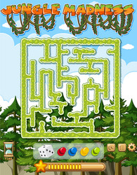 puzzle game template with green trees vector image