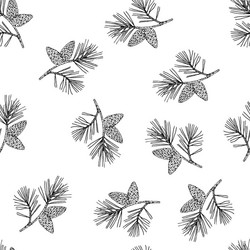 seamless pattern with pine branches vector image