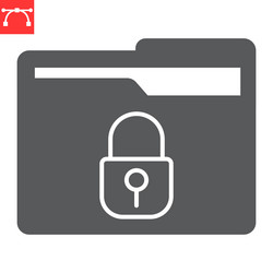 security file folder glyph icon vector image