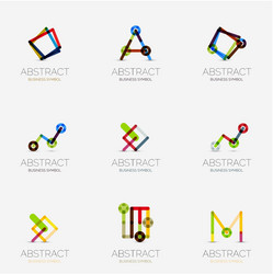 set of linear abstract geometrical icons and logos vector image