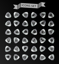 set of web plat icons on blur vector image