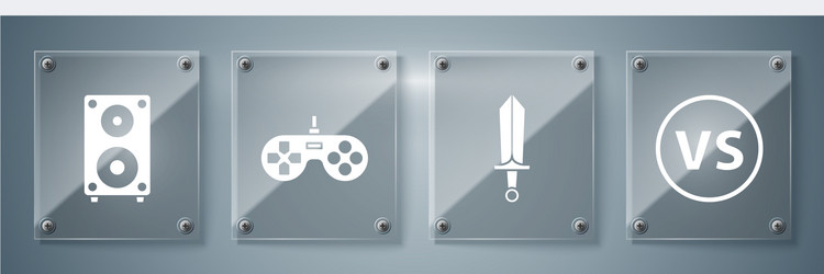set vs versus battle sword for game gamepad vector image