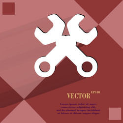 Wrench tool to work flat modern web design vector