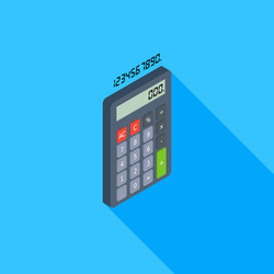 calculator and digital number right view icon vector image