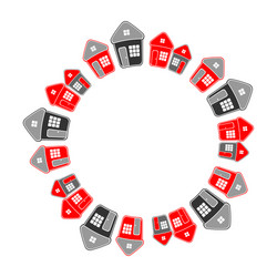 circle frame of houses vector