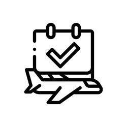 flight icon thin linear style design isolated vector image