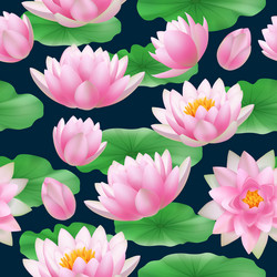 lotus seamless pattern colored tropical nature Vector Image