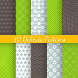 Retro different seamless patterns vector