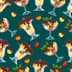 seamless pattern with ice-cream vector image