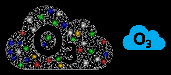 network ozone gas glare icon with multi colored vector image