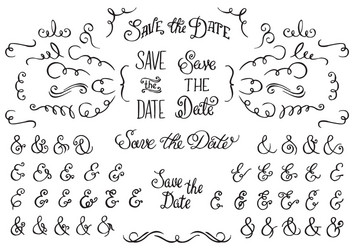 Rustic Swirls & Save the Date Collection vector image