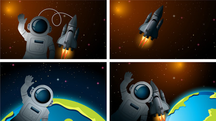 Set astronaut in space vector