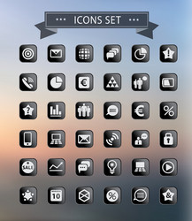 set of web plat icons on blur vector image
