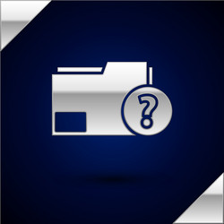 silver unknown document folder icon isolated vector image