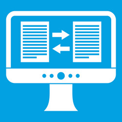 translator app on the screen of computer icon vector image