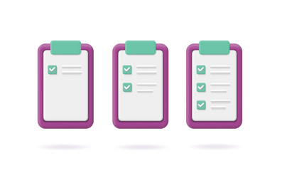 3D Task Checklists & Icons vector image